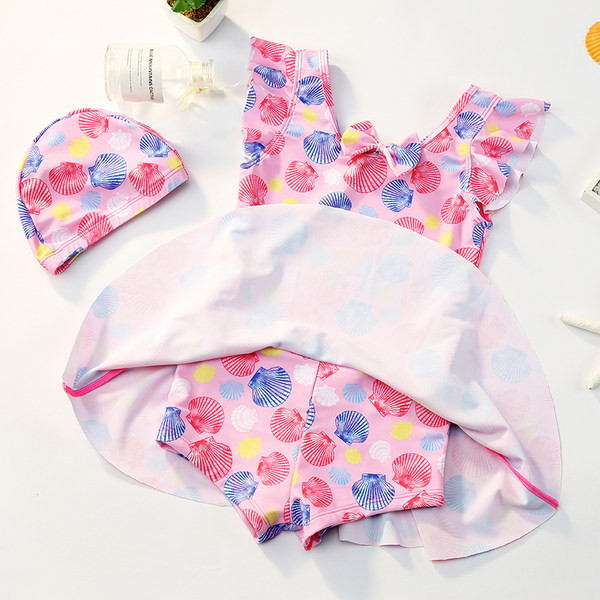 Παιδικό μαγιό με κορδέλα σε ροζ χρώμα