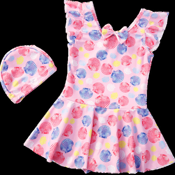 Παιδικό μαγιό με κορδέλα σε ροζ χρώμα