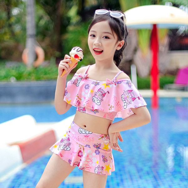 Παιδικό μαγιό σε ροζ και μπλε σε δύο χρώματα