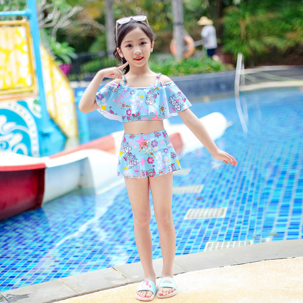 Παιδικό μαγιό σε ροζ και μπλε σε δύο χρώματα