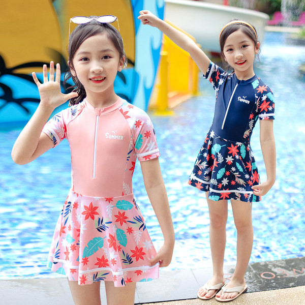 Παιδικό Ολόσωμο μαγιό με φερμουάρ για κορίτσια