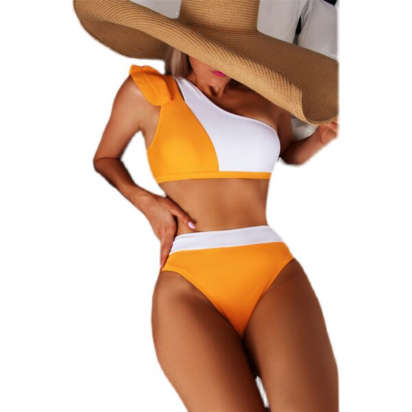 Γυναικείο μαγιό με βολάν σε δύο μέρη - πολλά χρώματα