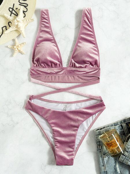 Modern női fürdőruha rózsaszín színben