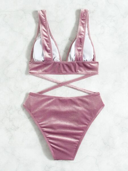 Modern női fürdőruha rózsaszín színben