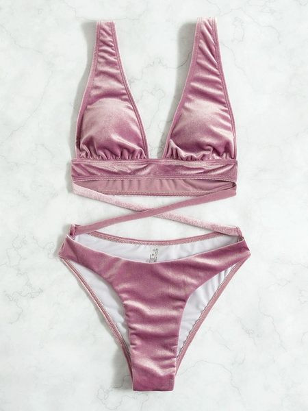 Modern női fürdőruha rózsaszín színben