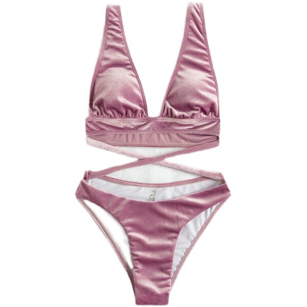 Modern női fürdőruha rózsaszín színben