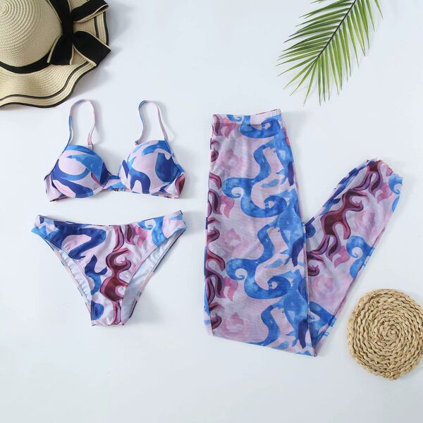 Női modern háromrészes fürdőruha új modell