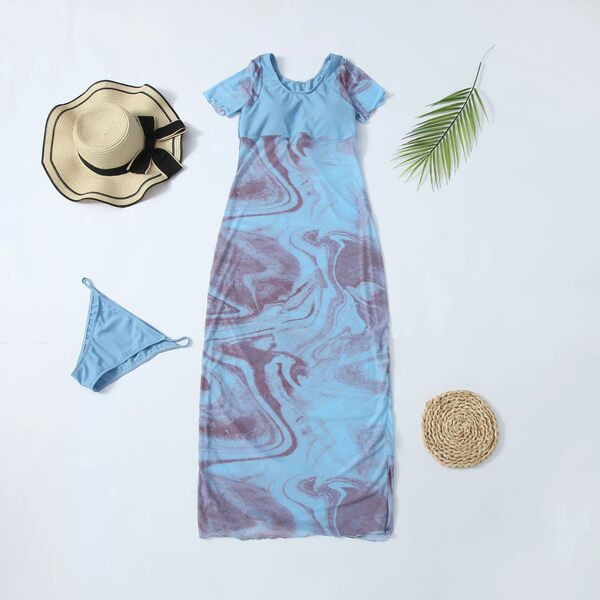 Új modell kétrészes női fürdőruha szögletes nyakkivágással