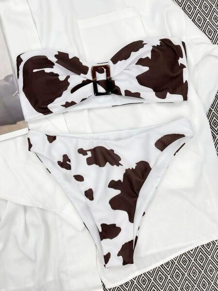 Kétrészes, állatmintás női fürdőruha