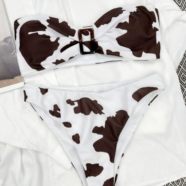 Kétrészes, állatmintás női fürdőruha