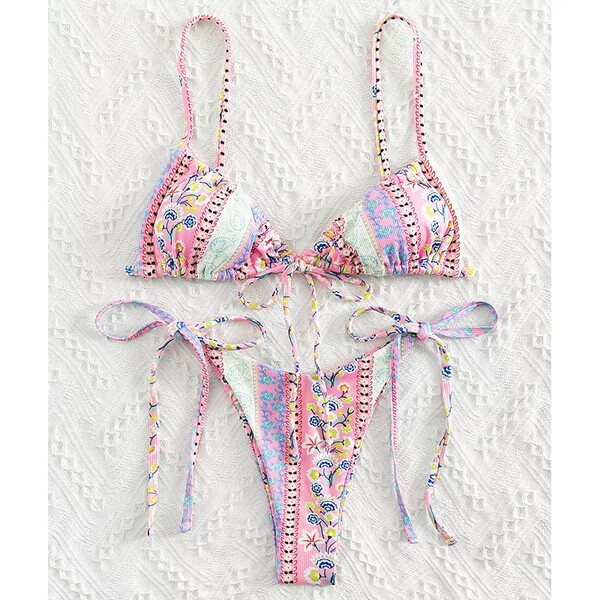 Νέο μοντέλο γυναικείο μαγιό σε δύο μέρη με κορδόνια