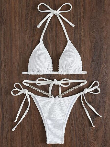 Ženski kupaći kostim od samta s metalnim elementom