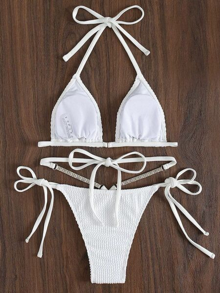 Ženski kupaći kostim od samta s metalnim elementom