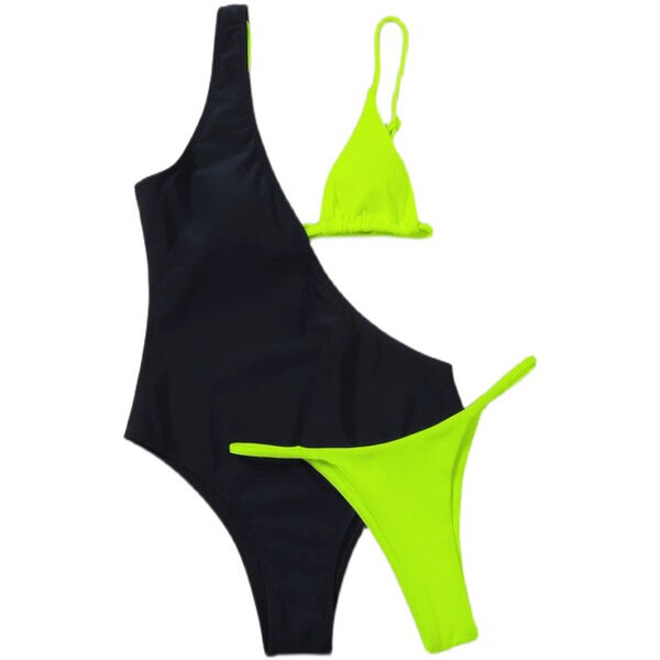 Ολόσωμο γυναικείο μαγιό σε μαύρο και άσπρο χρώμα