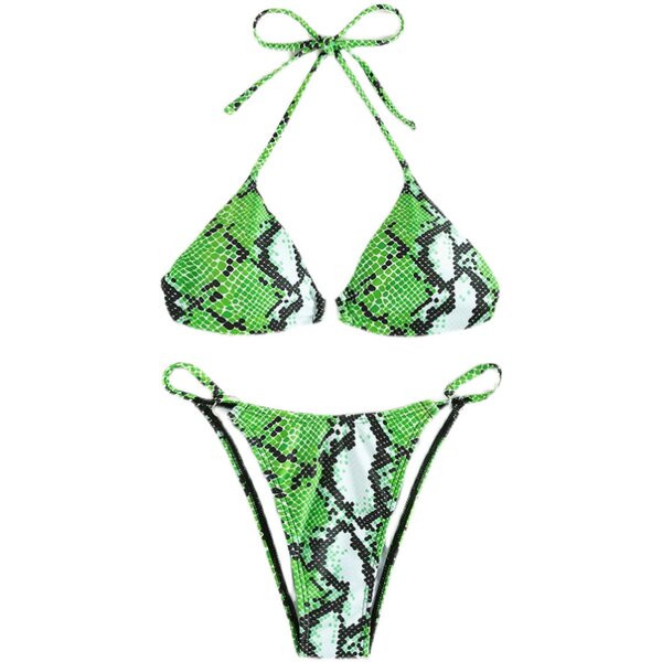 Új modell női fürdőruha fém díszítéssel, állatmintával