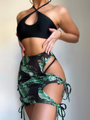 Női fürdőruha fekete színben, nyakkendővel