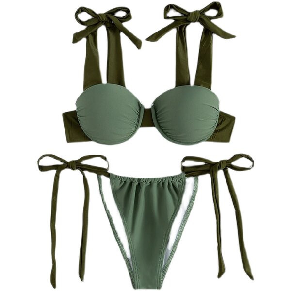 Új modell női fürdőruha két részből áll - zöld színű