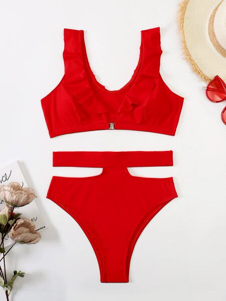 Piros színű női fürdőruha