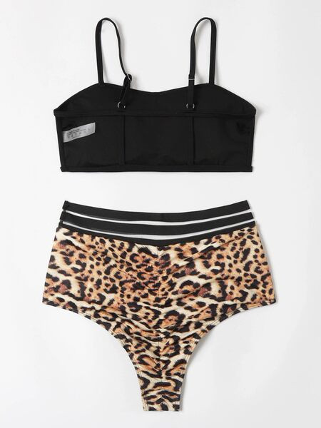 Leopárd mintás női fürdőruha