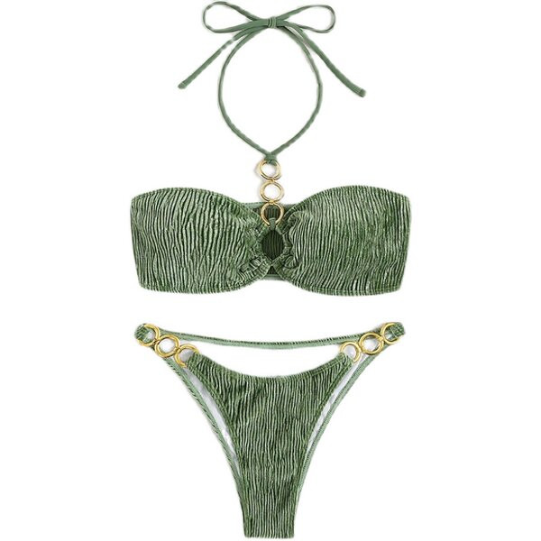 Fém gyűrűs női fürdőruha két részből