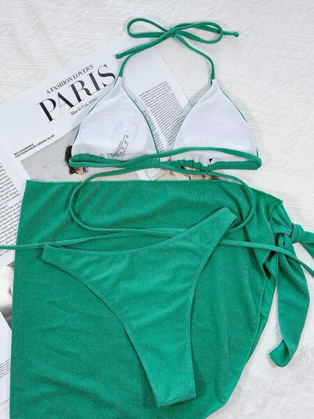 Háromrészes, nyakkendős női fürdőruha