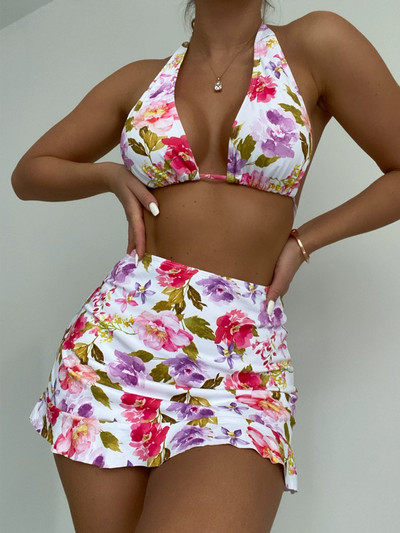 Costum de baie dama cu model floral