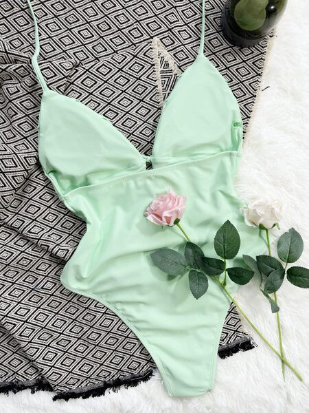 Új női fürdőruha modell zöld nyakkendővel