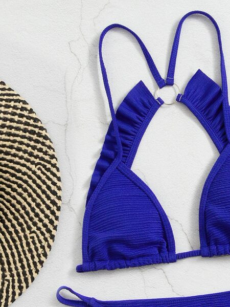 Női kordbársony fürdőruha fürtökkel - kivágott modell