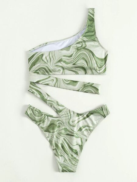 Moodne roheliste väljalõigetega ujumistrikoo