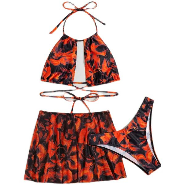 Női strand szett - kétrészes fürdőruha és szoknya