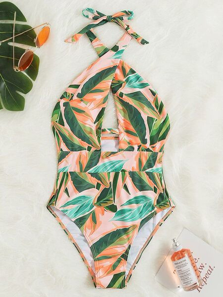 Női teljes fürdőruha színes mintával