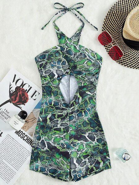 Uus mudel kõik naiste loomamustriga ujumisriided