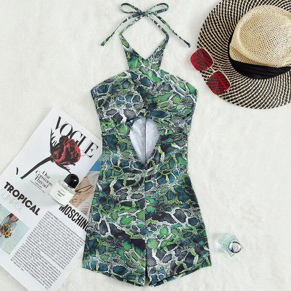 Uus mudel kõik naiste loomamustriga ujumisriided