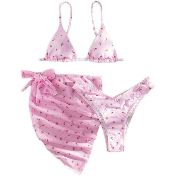 Női fürdőruha vékony pánttal és pareóval