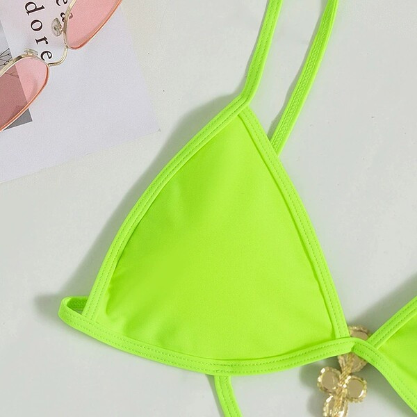 Naiste täisujumistrikoo metallist kinnituse ja dekoratiivkividega