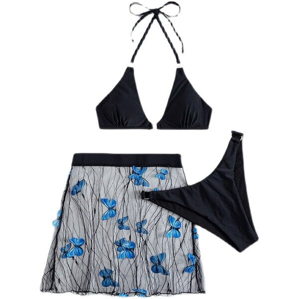 Moodne musta värvi naiste ujumistrikoo