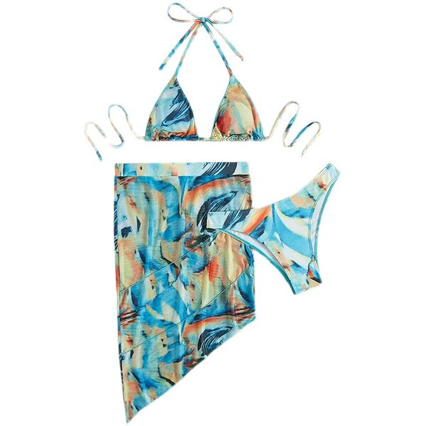 Három részből álló női strand szett irizáló színekben