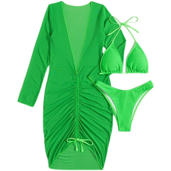 Naiste rips-rohelist värvi ujumistrikoo