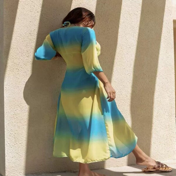 Női fürdőruha irizáló színekben és pareo - szett