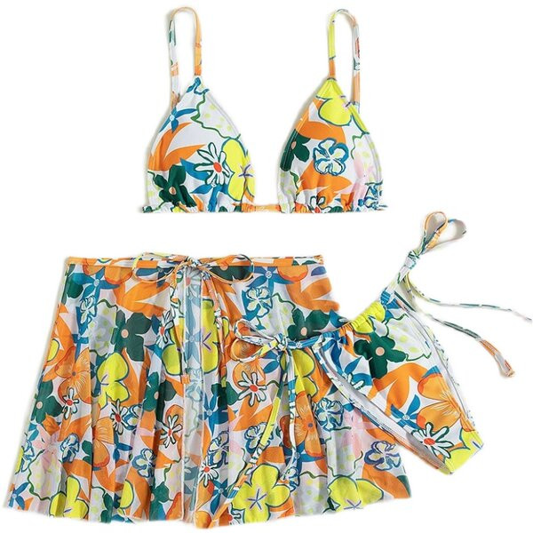 Modern női fürdőruha virágmintával