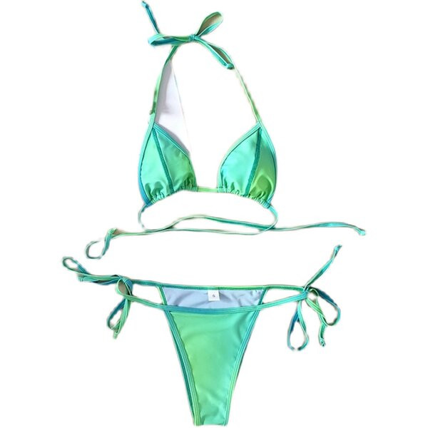 Női kivágott fürdőruha zöld színben