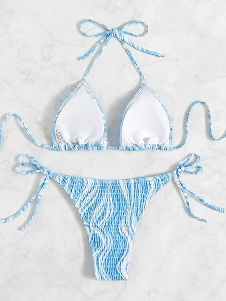 Μαγιό με μαζεμένο εφέ σε δύο μέρη 