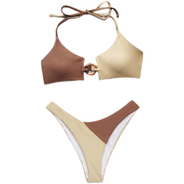 Moodne kõrge vöökohaga kaheosaline naiste ujumistrikoo