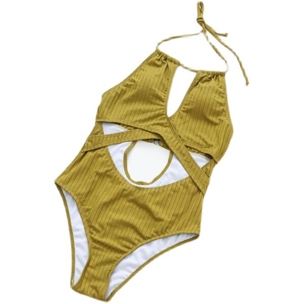 Ženski kupaći kostim od samta u zelenoj boji