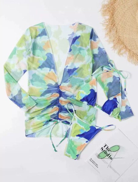 Uut mudelit värvi ujumistrikoo pareoga naistele