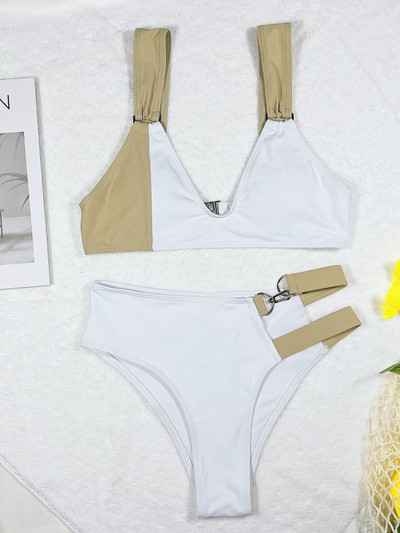 Új modell női fürdőruha két részből, fém elemmel