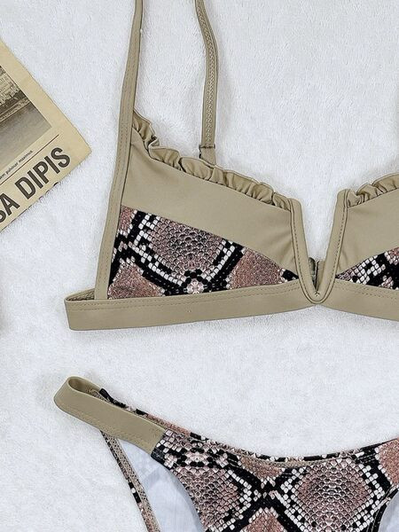 Két részből álló, állatmintás női fürdőruha