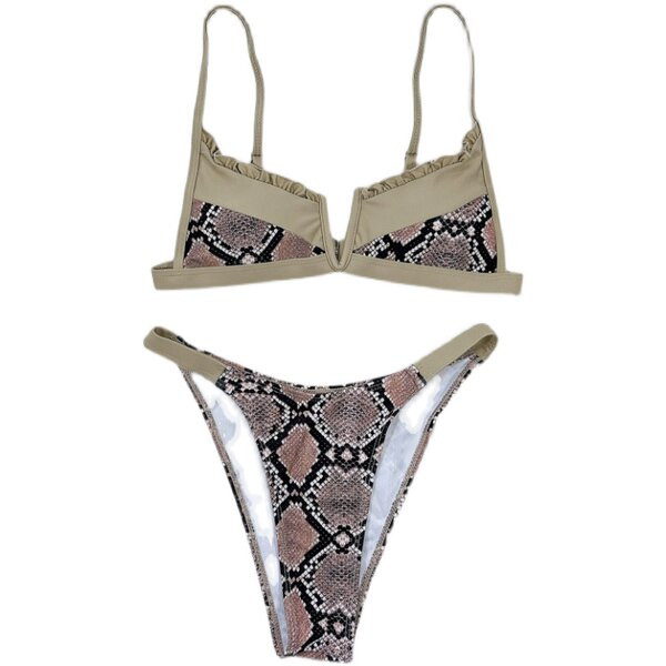 Két részből álló, állatmintás női fürdőruha