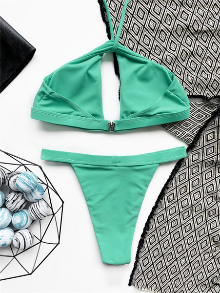 Női fürdőruha zöld színben