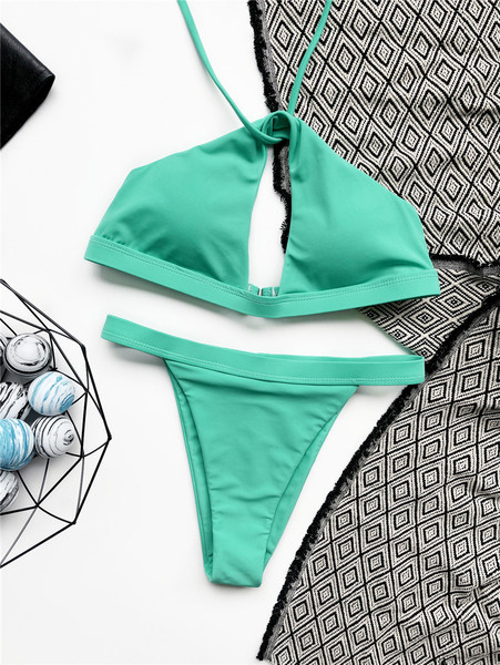 Női fürdőruha zöld színben